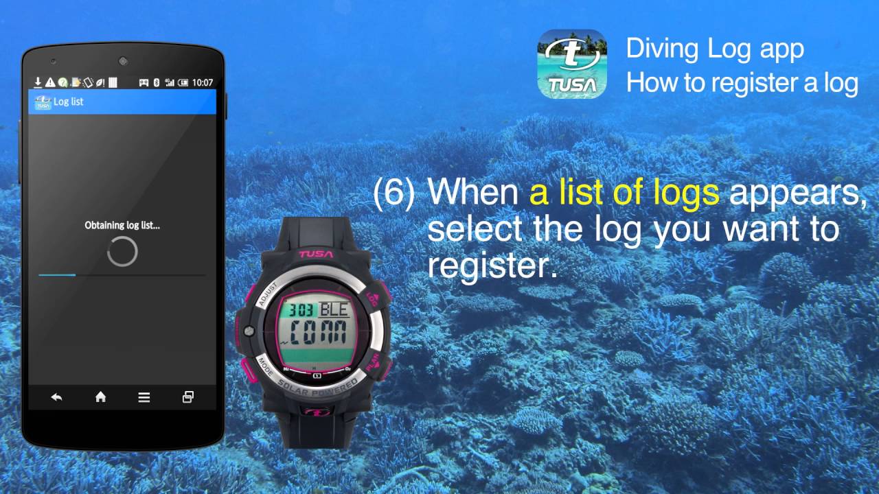 TUSA Diving LOG App - How to Upload Log from IQ1204