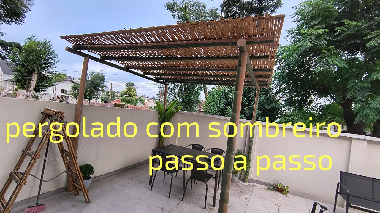 como fazer pergolado de bambu com sombreado @bambutotal