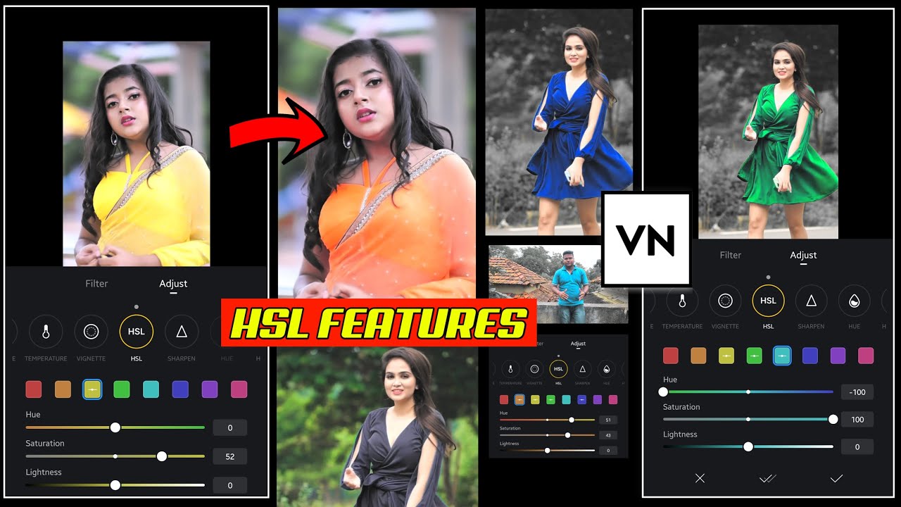 HSL features in VN video editor app | Colour grading video editing | VN video editing | Jsr ka Londa