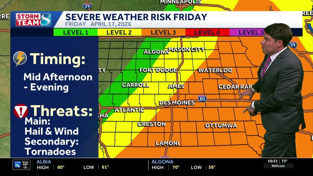 Iowa weather: Impact day Friday with strong storms developing late afternoon