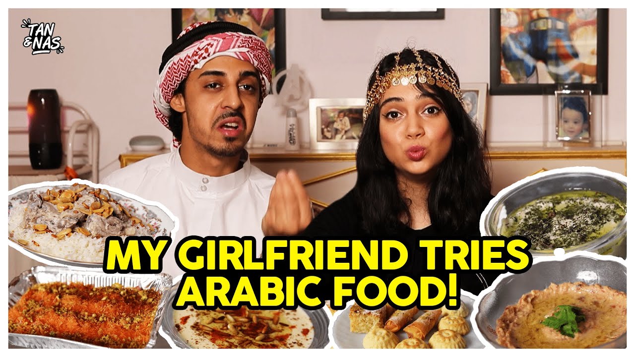 My Girlfriend Tries Arabic Food | Arabic Mukbang? | Tan & Nas