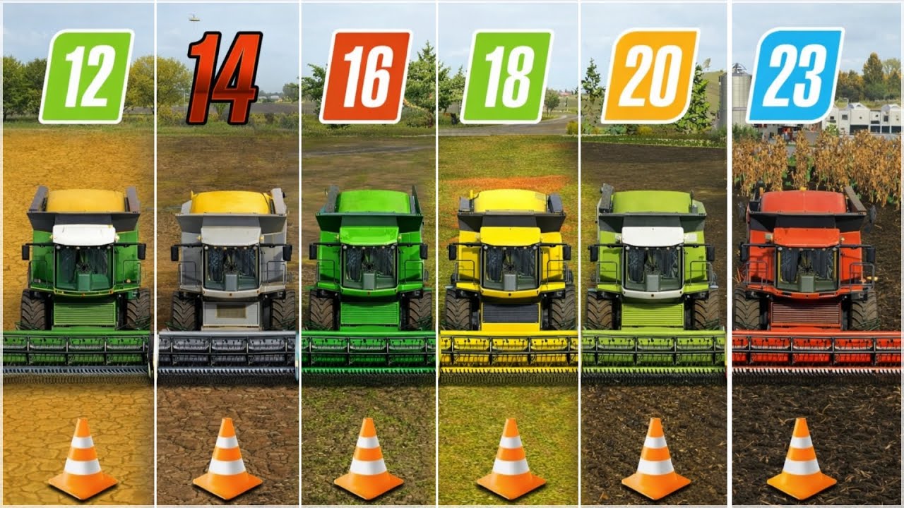 Сравнение производительности уборки урожая FS 12, FS 14, FS 16, FS 18, FS 20 и FS 23! Таймлапс