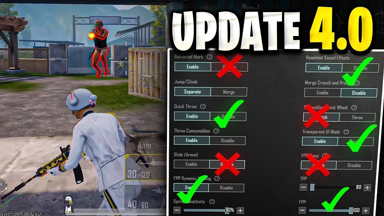 Новое обновление 4.0: лучшие настройки и чувствительность для улучшения выстрелов в голову и стре...