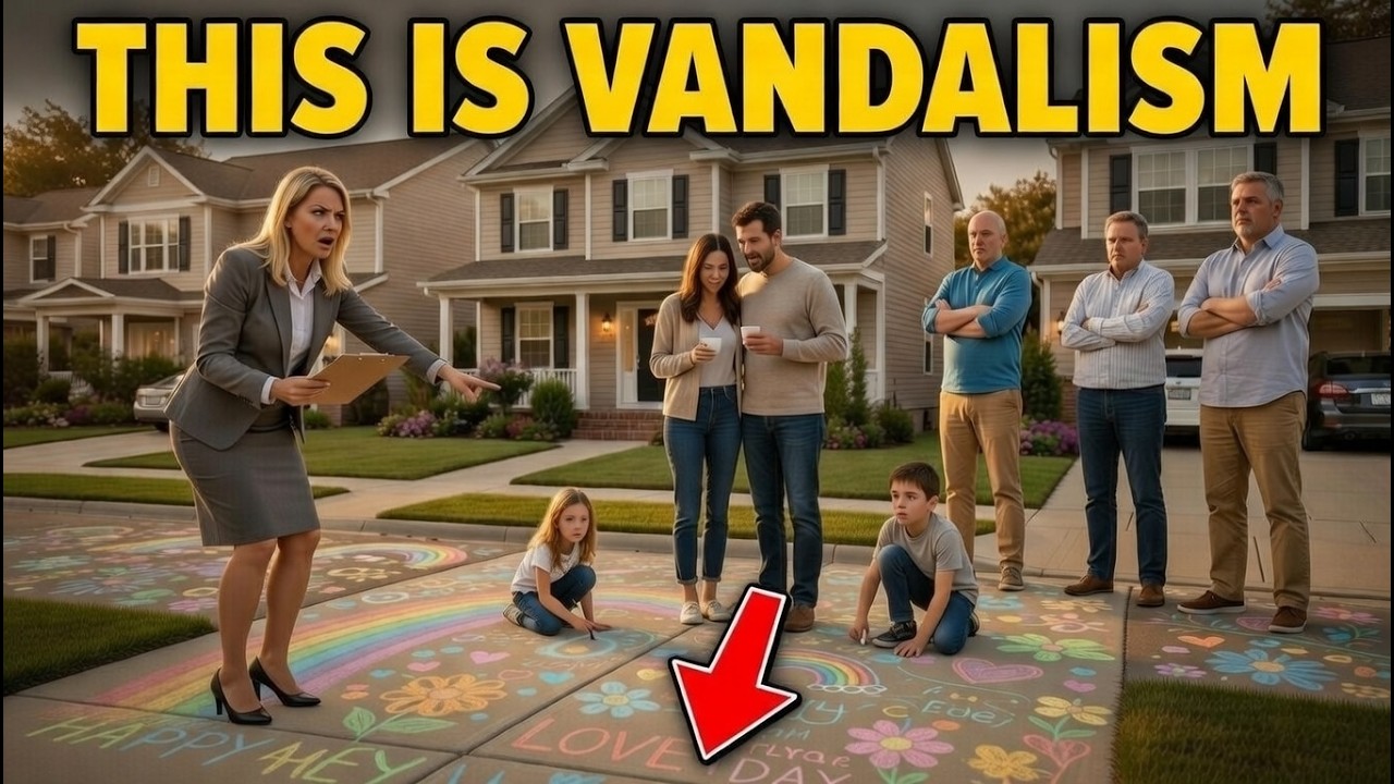 “HOA Said My Kids’ Chalk Art Was ‘Vandalism’—Neighbors Disagreed”🎨karen 2026, HOA,