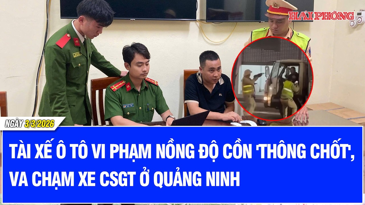 Tài xế ô tô vi phạm nồng độ cồn 'thông chốt', va chạm xe CSGT ở Quảng Ninh