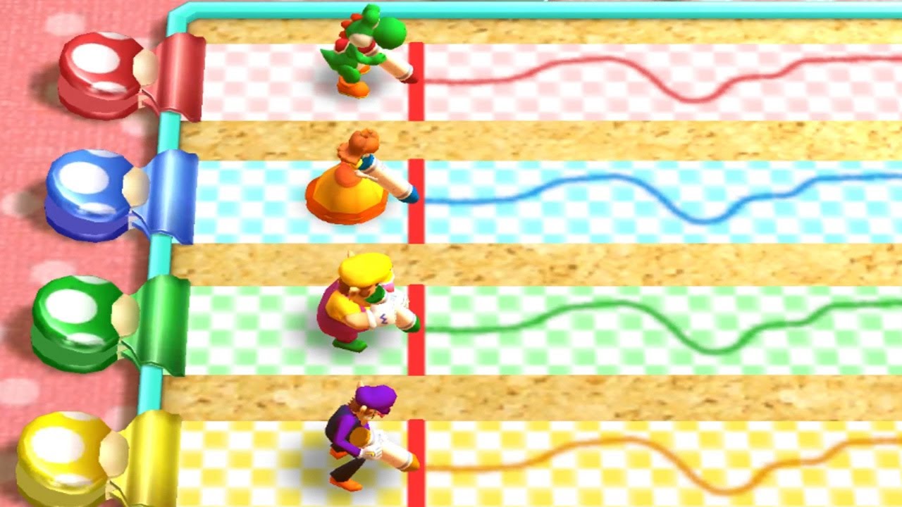 Mario Party The Top 100 Minigames - Yoshi Vs Daisy vs Wario vs Waluigi