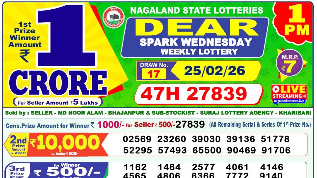 Lottery Sambad 1pm 25.02.2026