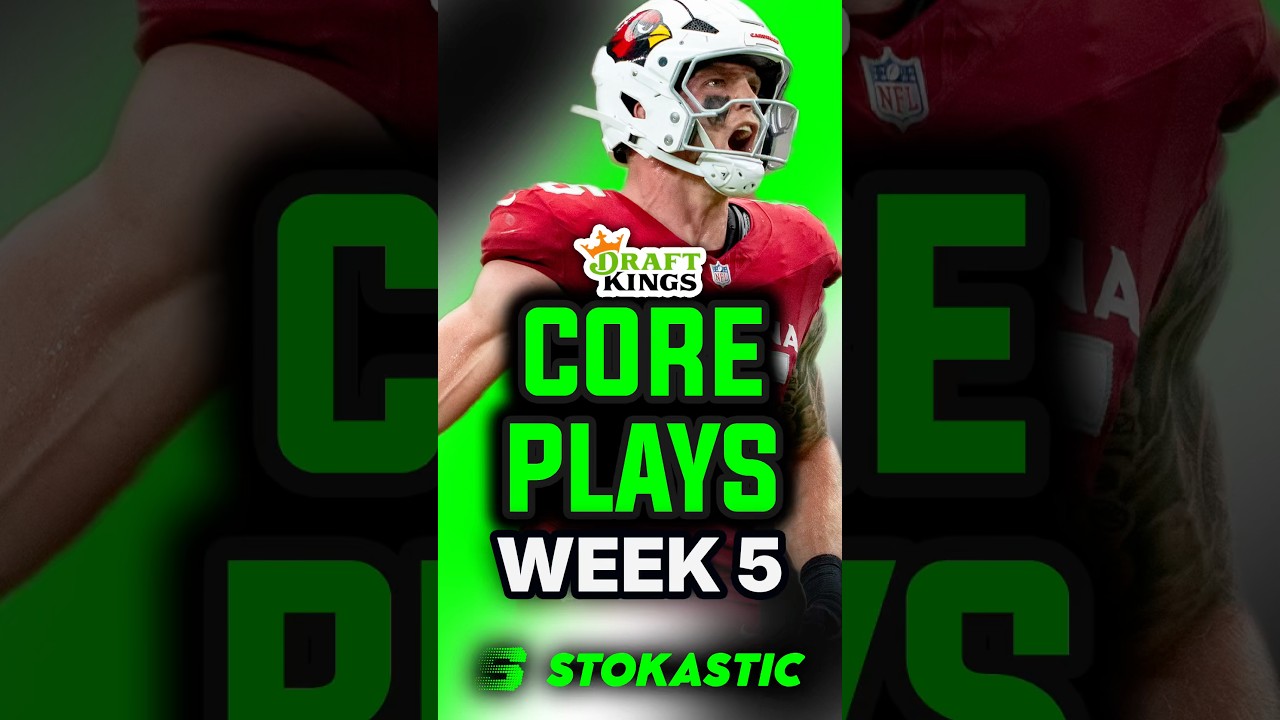 DraftKings NFL DFS Week 5 Core Plays | Sunday 10/5 DFS Picks