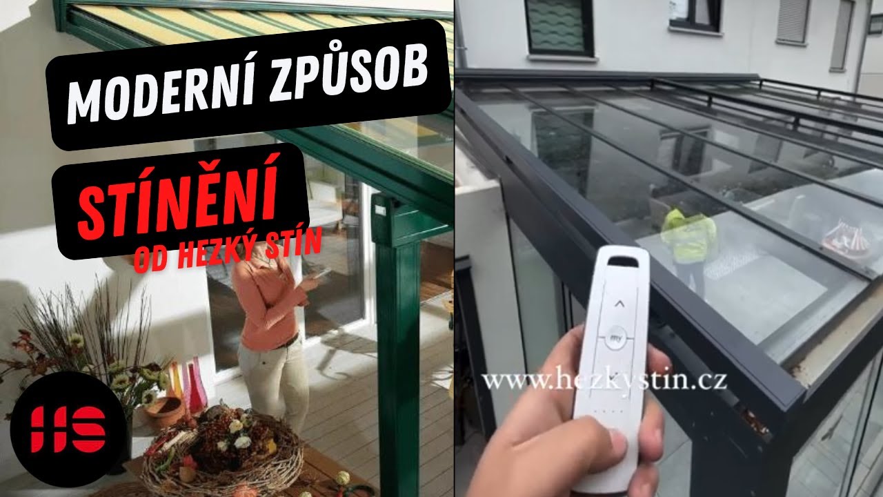 Automatické stínění na dálkové ovládání pro pergoly či zimní zahrady. #hezkystin #stineni