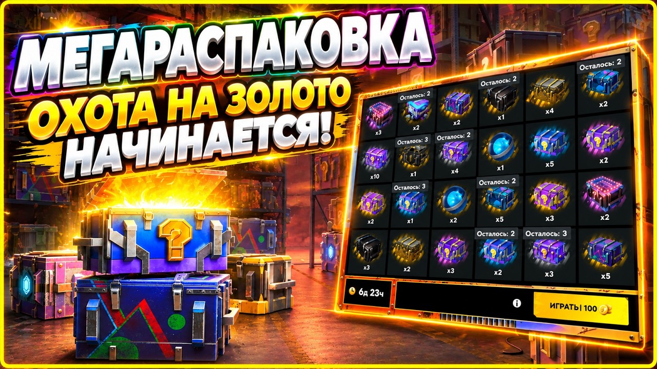 МЕГА РАСПАКОВКА - Tanks Blitz! ОХОТА ЗА ЗОЛОТОМ НАЧАЛАСЬ!
