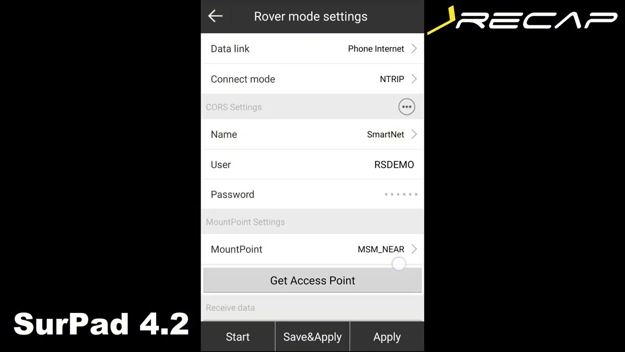 SurPad 4.2 | CORS settings | Ρύθμιση δικτύου διορθώσεων