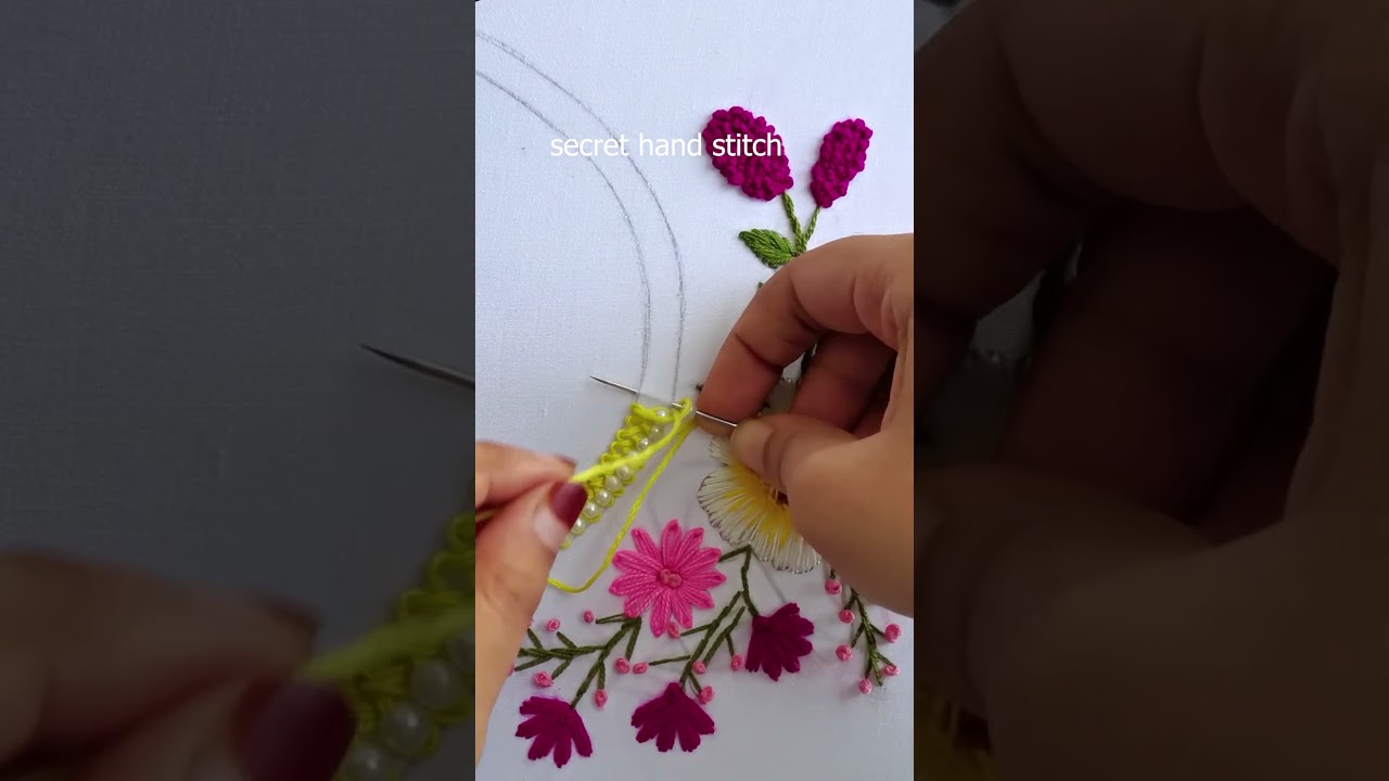 Elegant Embroidery Easy Neck Border || embroidery neck #youtubeshortsviral  #embroidery  #shorts