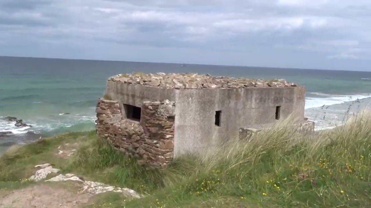 The historic Covesea lighthouse and wartime WW2 clifftop bunker near Lossiemouth Moray Scotland