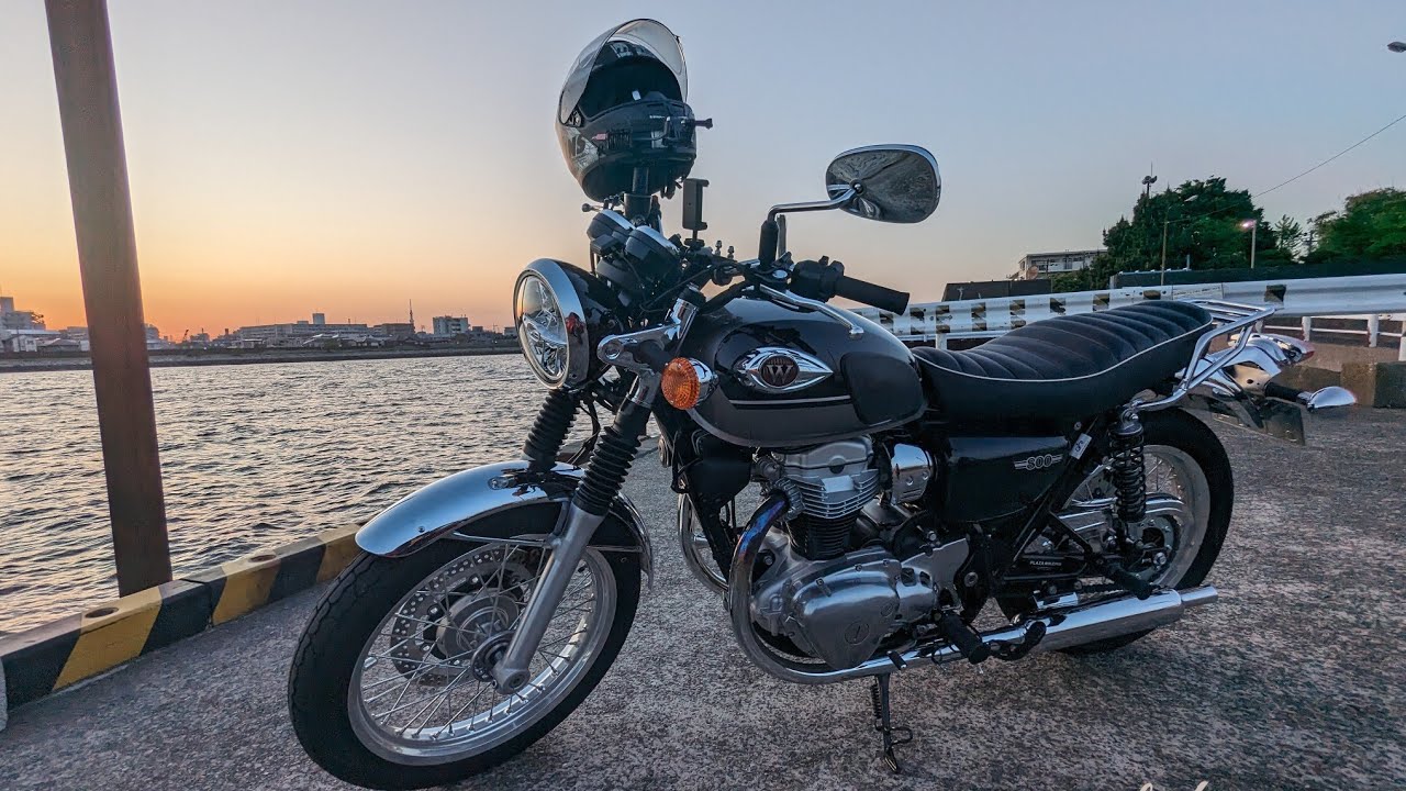 2024年式w800にw650poshマフラーを取り付け、解説しました。#kawasakiw800 #kawasakiw650 #poshマフラー #w1