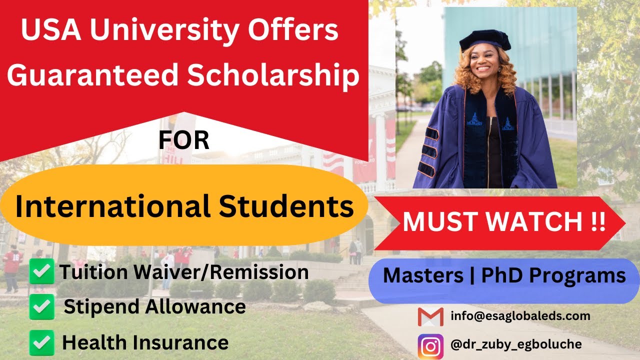 100% Scholarship Guaranteed | International Students| Masters, PHD | USA University|Graduate Funding