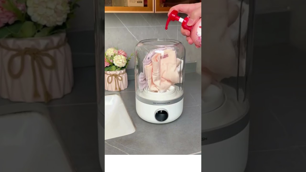 Descubra a Mini Lavadora Port&aacute;til: Ideal para Roupas &Iacute;ntimas e Toalhas Pequenas! 🧺✨ #shortsviral