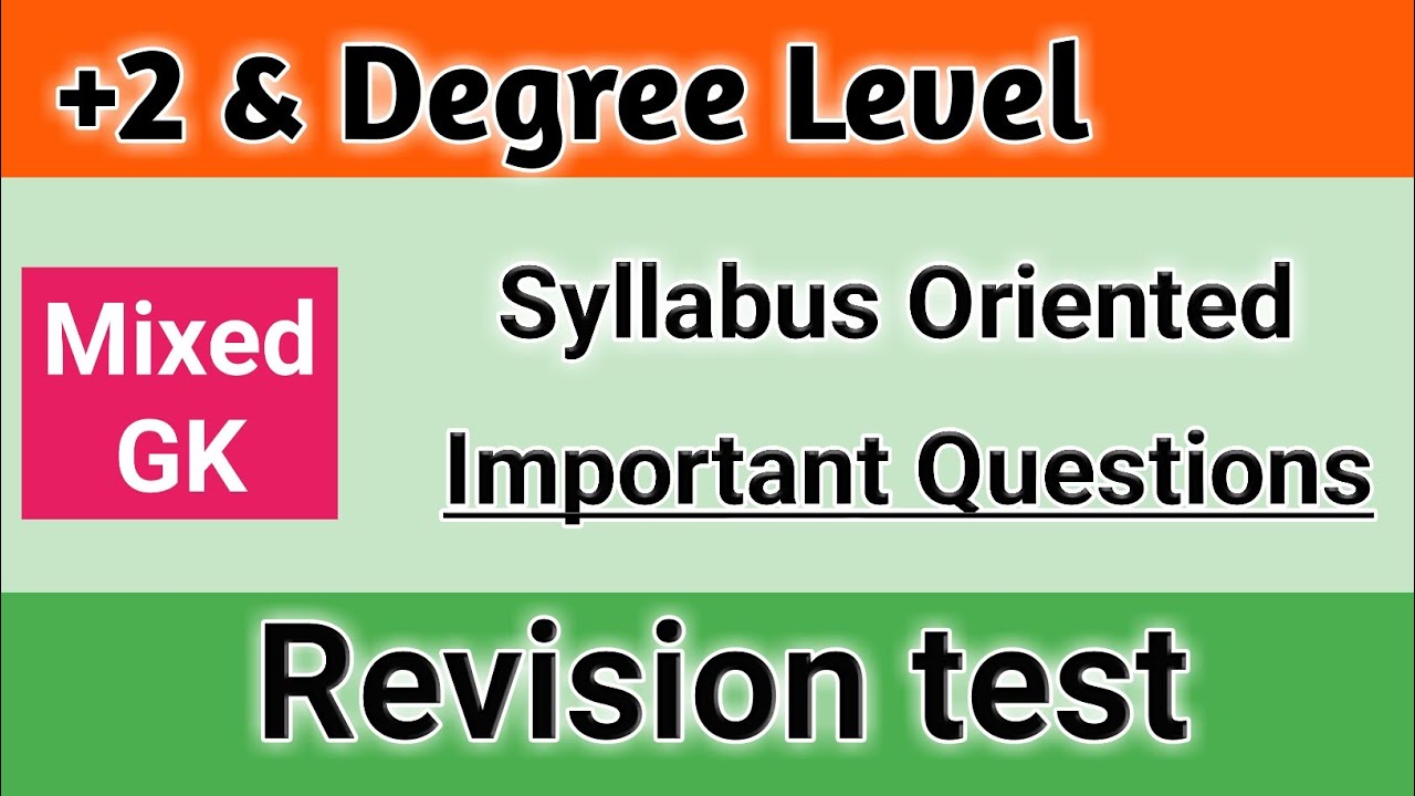 Plus Two & Degree Level Preliminary Exam Syllabus Oriented Class / 20 Important Questions
