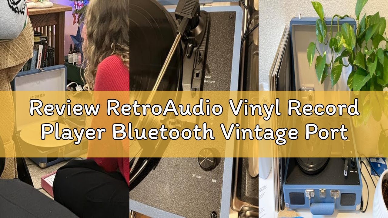 Review RetroAudio Vinyl Record Player Bluetooth Vintage Portable Suitcase Turntable with Built-in Sp