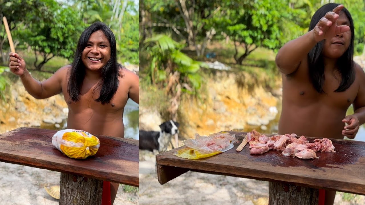 Alimentando meus cachorros com frango 🐕