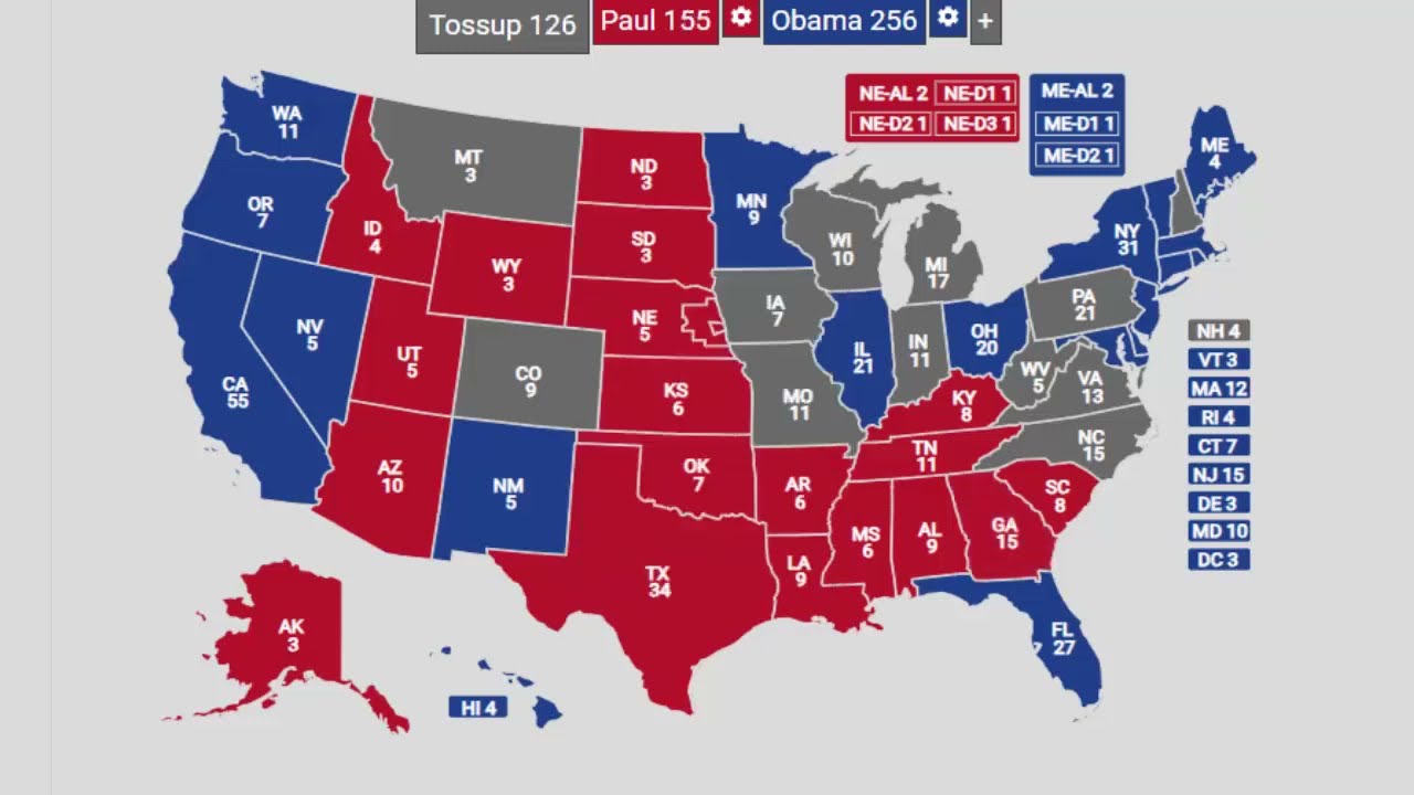 Alternate History 2008 Election Prediction - Ron Paul vs Barack Obama
