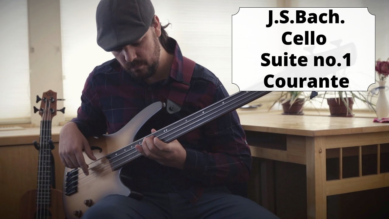 Bach: Courante - Cello Suite No.1 On a Fretless Bass (ibanez srh500f)