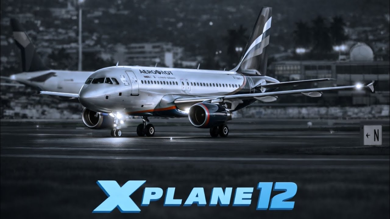 Take-off on Airbus 319 in X-Plane 12 | Addition: Society Islands XP - Tahiti & Windward Islands.
