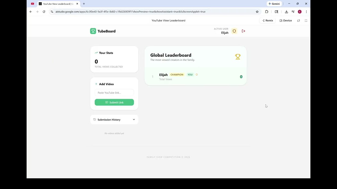 Leaderboard App Made in Google Ai Studio