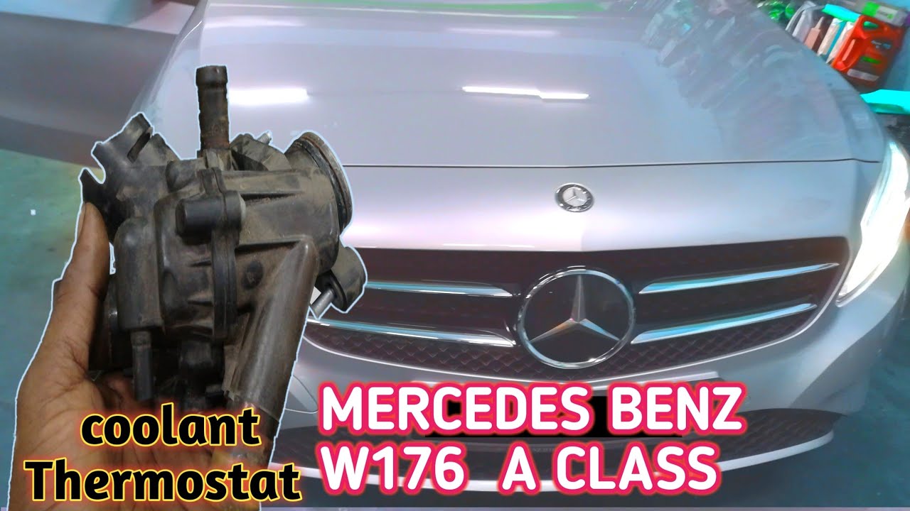 how to replacemant engine coolant thermostat,Mercedes Benz A CLASS,W176 termostat Assy Replacement