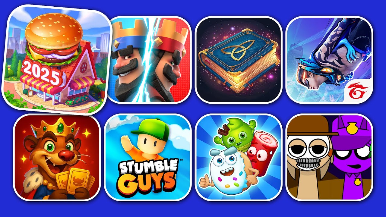 Cooking Madness / Clash Royale / Fable Town / Garena FF / Ludus / Stumble Guys / Sugar H / Sprunki