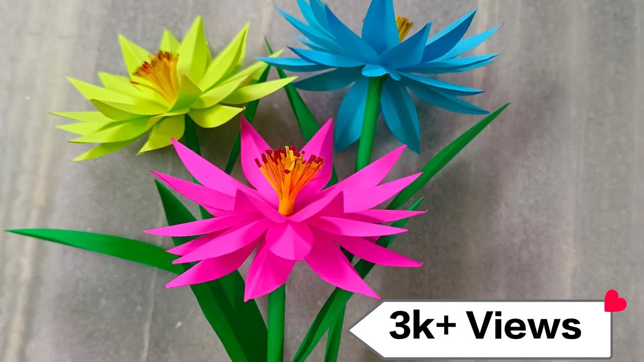 How to Make Paper Flowers || DYE Crafts || Flowers Making With Paper || Beautiful Flowers Making ||