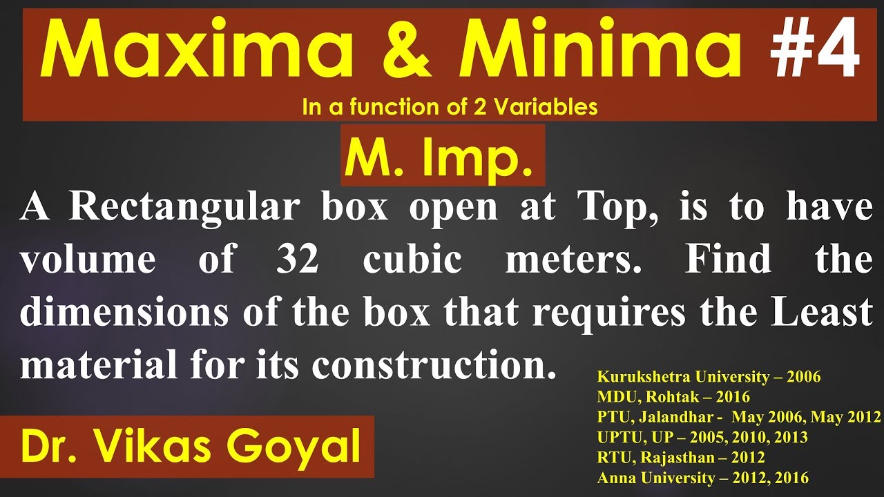 Maxima & Minima #4 of Two Variables in Hindi (M.imp) | Engineering Mathematics