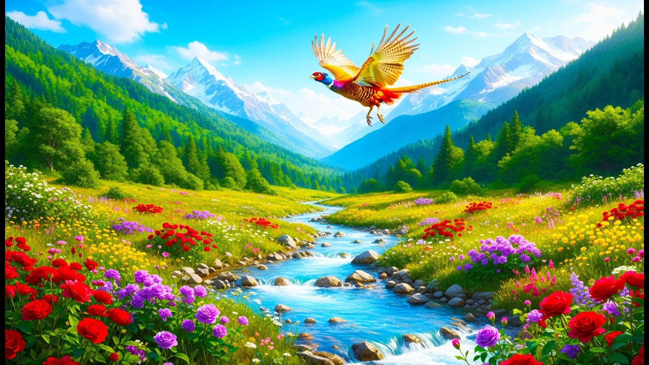 Relaxing music 177 - Relaxing beautiful nature visuals of a hidden flowers bloom with water sounds