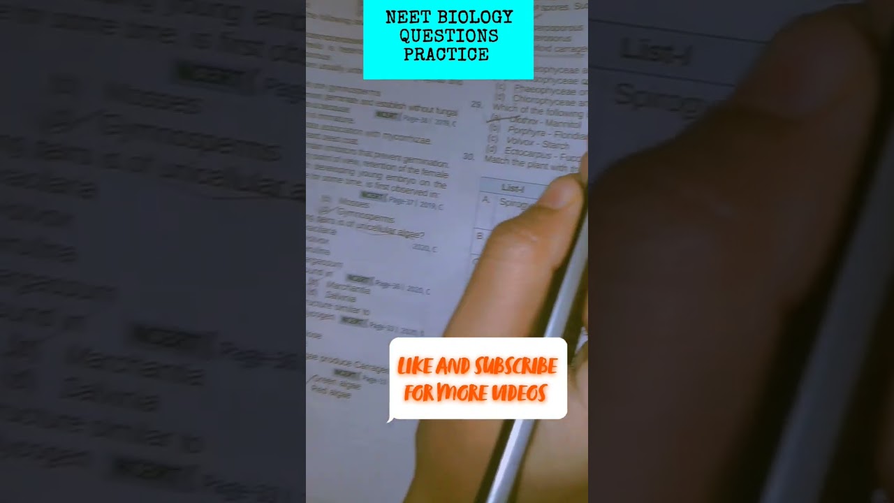 NEET biology questions incorrect match the following pyqs practice #bio #study #trending #motivation