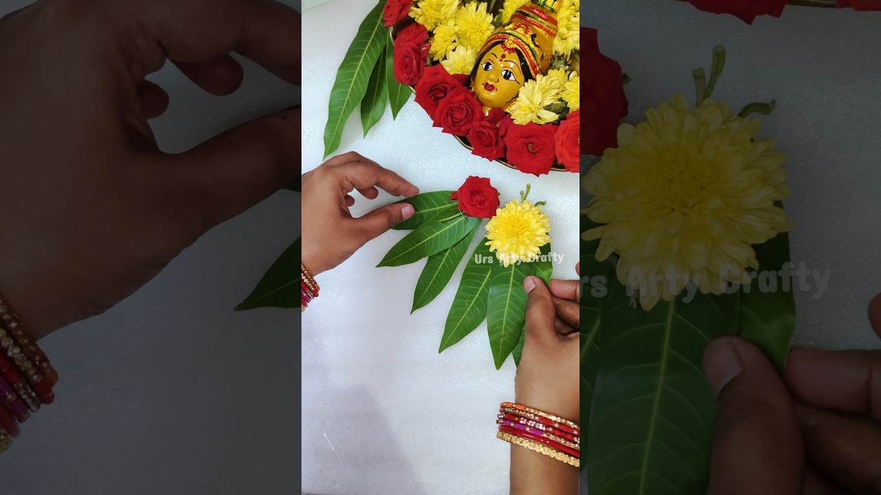 😲🌿Mango leaf decoration  ||Varalakshmi pooja decoration ideas  #shorts #trending #viral #varalakshmi