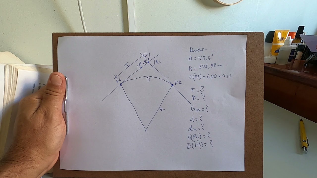 Aula do Lazim - Estradas - Marcação de curva circular horizontal (1/3)