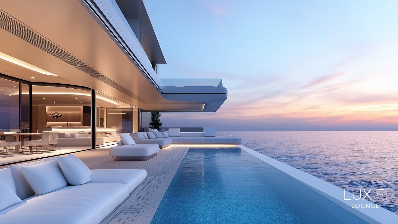 Super Yacht Lounge Ambience | Luxury Ocean Views, Sunset & Smooth Jazz