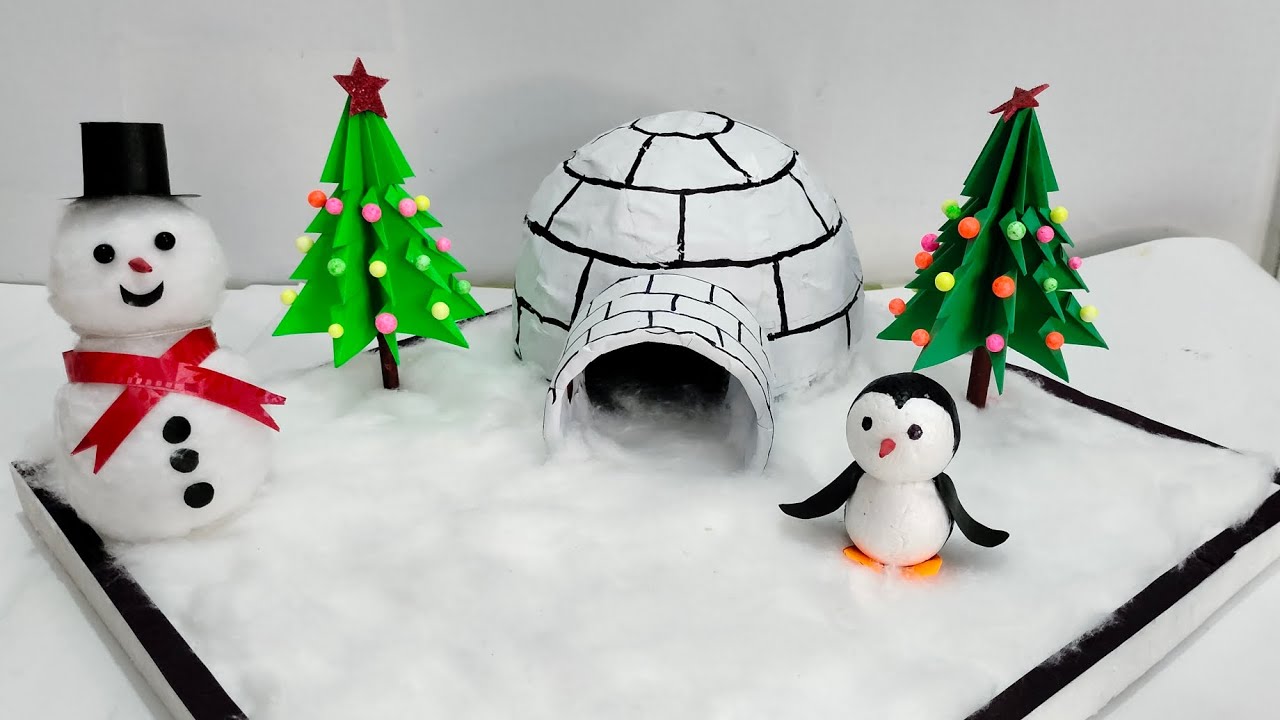 Igloo house making/Igloo making School Project/Igloo model/How to make igloo model/igloo