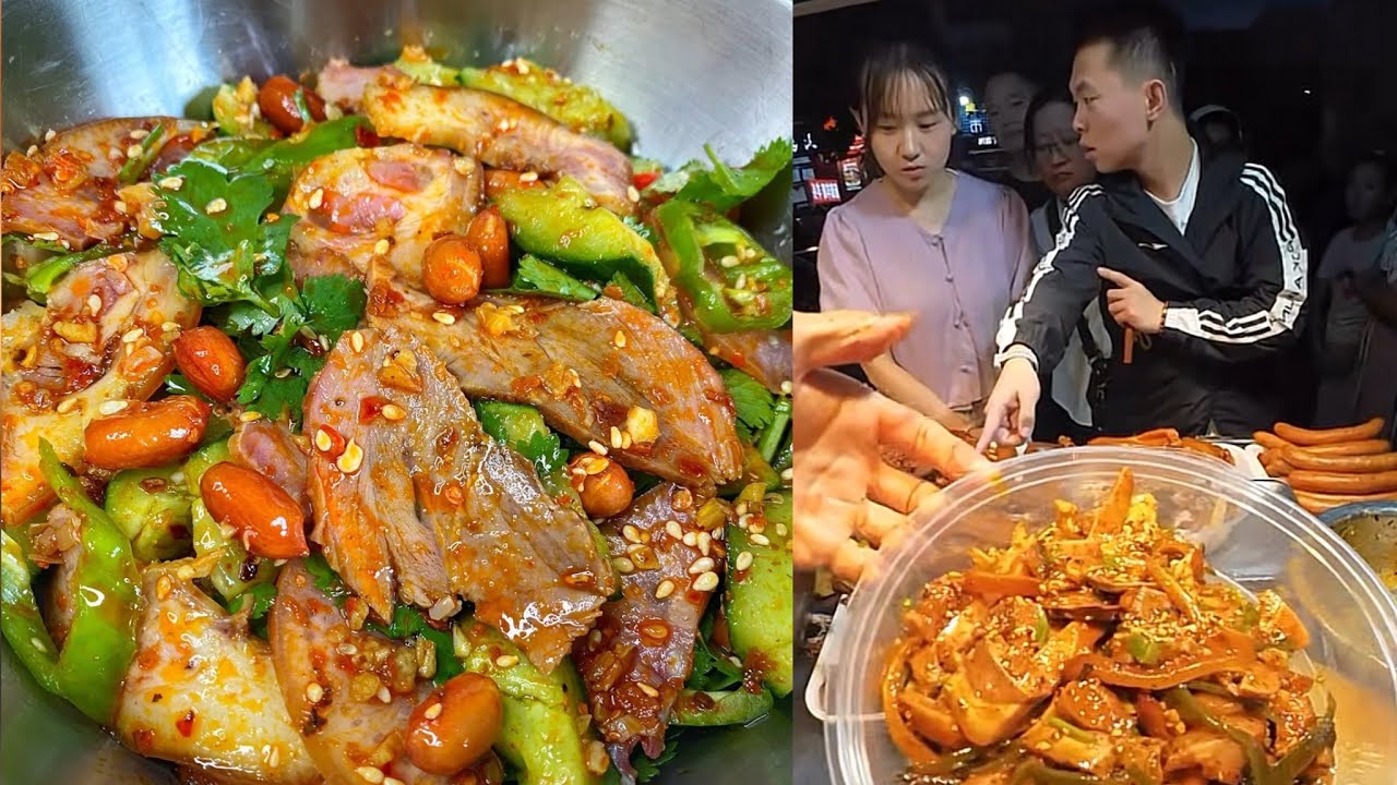Cooking food live streaming, Cooking braised meat salad, selling for money.  #cooking     #food