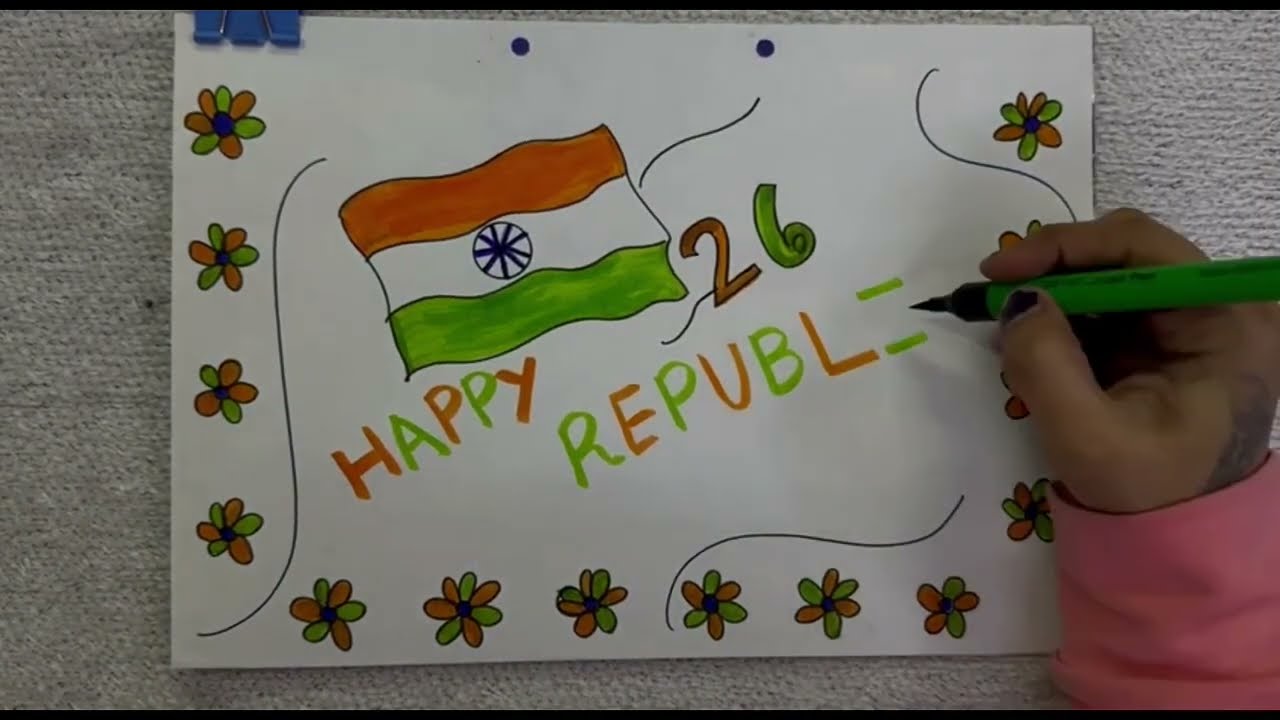 REPUBLIC DAY DRAWING / EASY DRAWING/ GANATANTRA DIWAS DRAWING  step by step