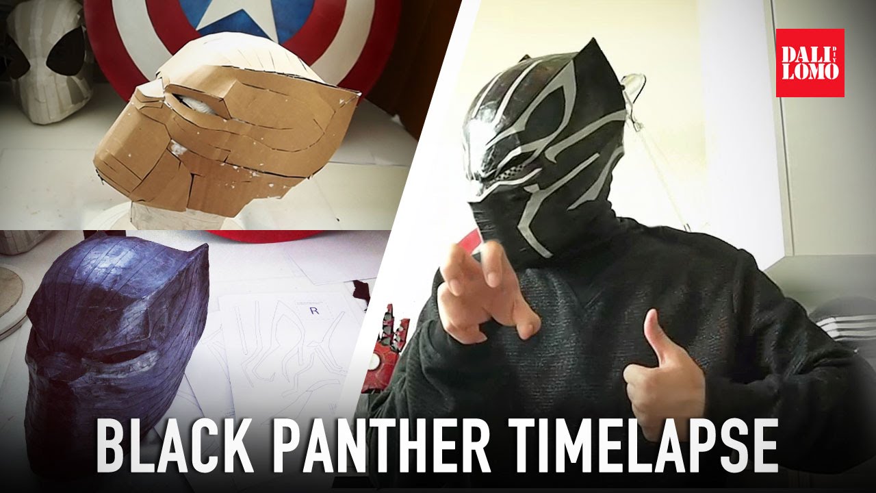 Timelapse - Black Panther Mask DIY Cosplay