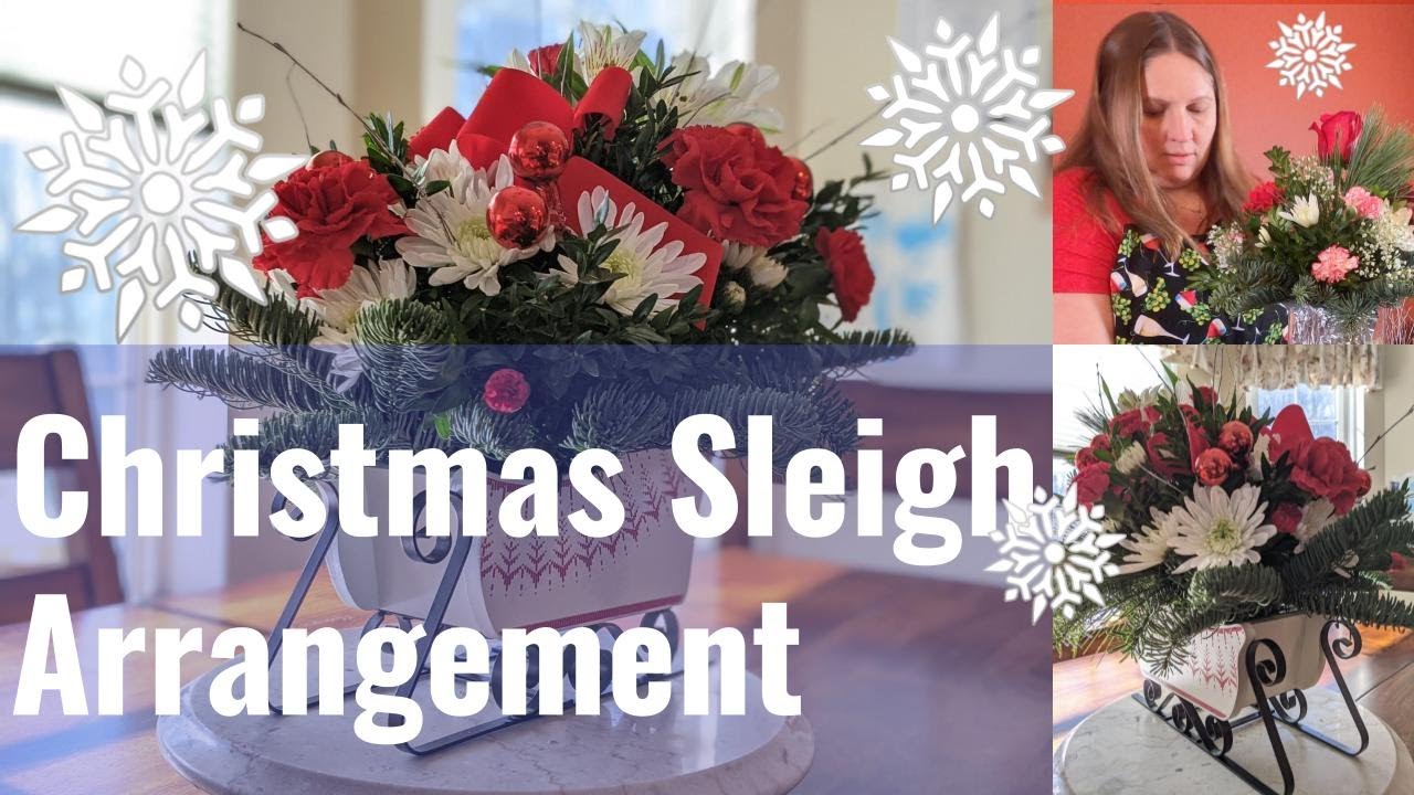 Christmas Sleigh DIY Floral Arrangement