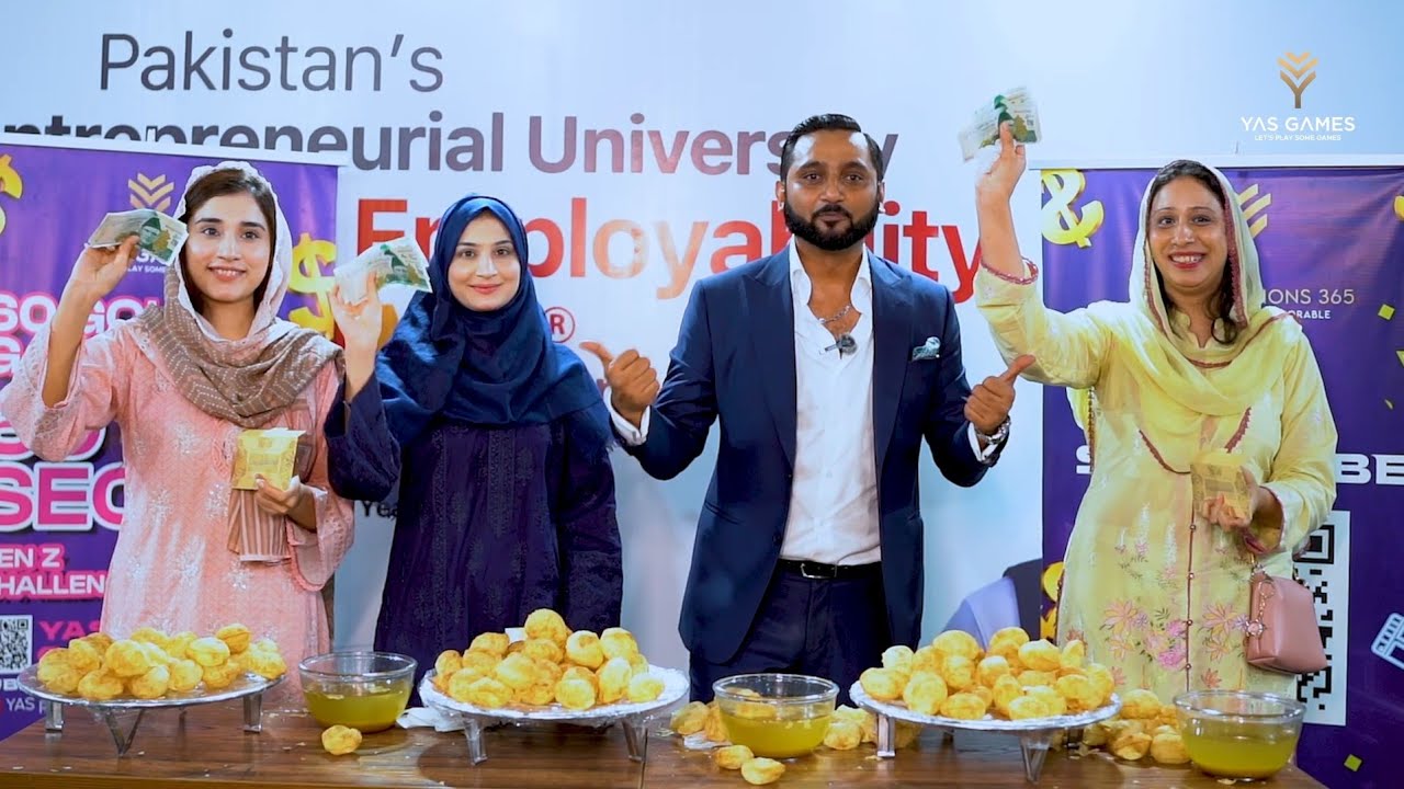 Gen Z Foodies Take Over Lahore 🔥 | 60 Gol Gappas 60 Seconds! Queens of Lahore #yasgames #shorts #win
