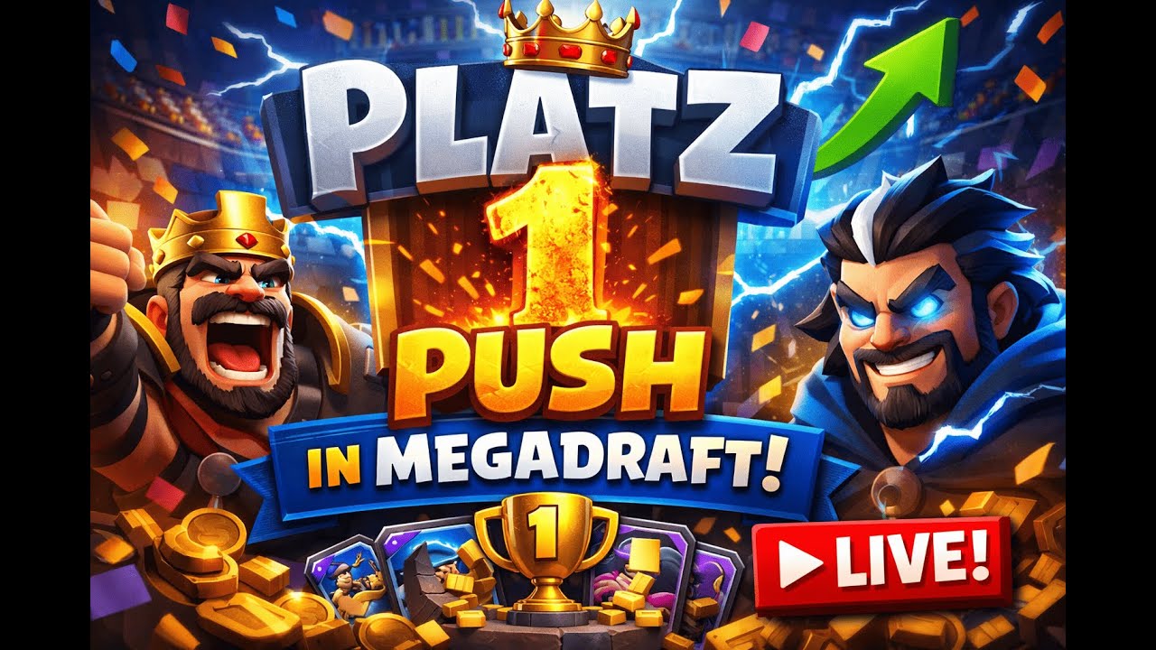 TOP 1 PUSH IN MEGA DRAFT LIVE! #clashroyale #shorts