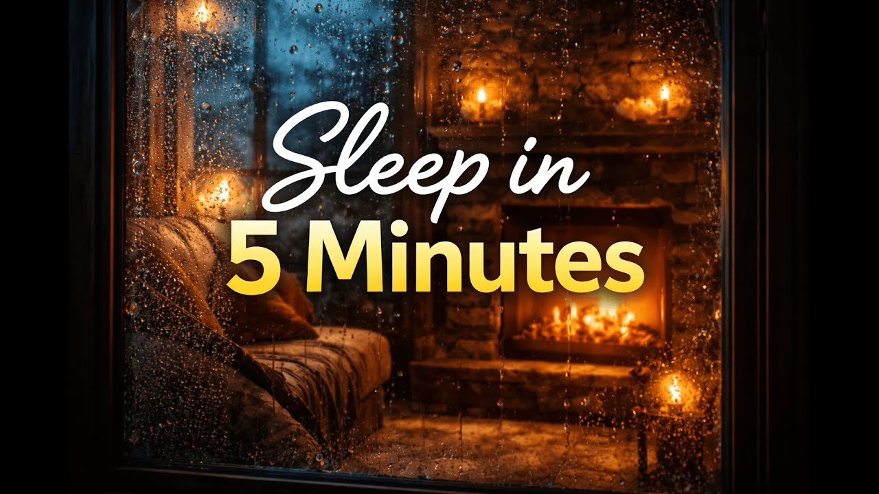 Rain & Fireplace Sounds for Deep Sleep in 5 Minutes 🌧️🔥