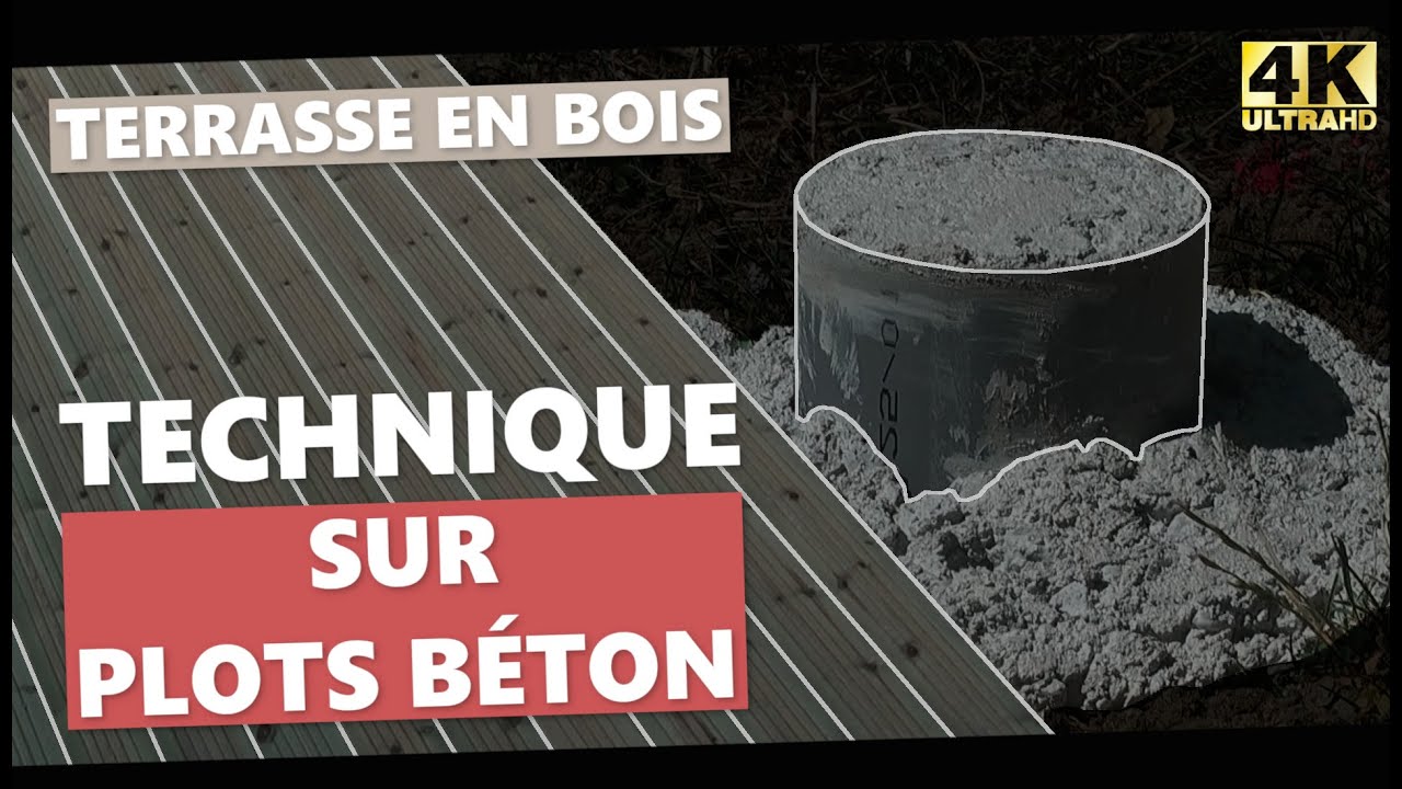 Terrasse en bois technique sur plots béton