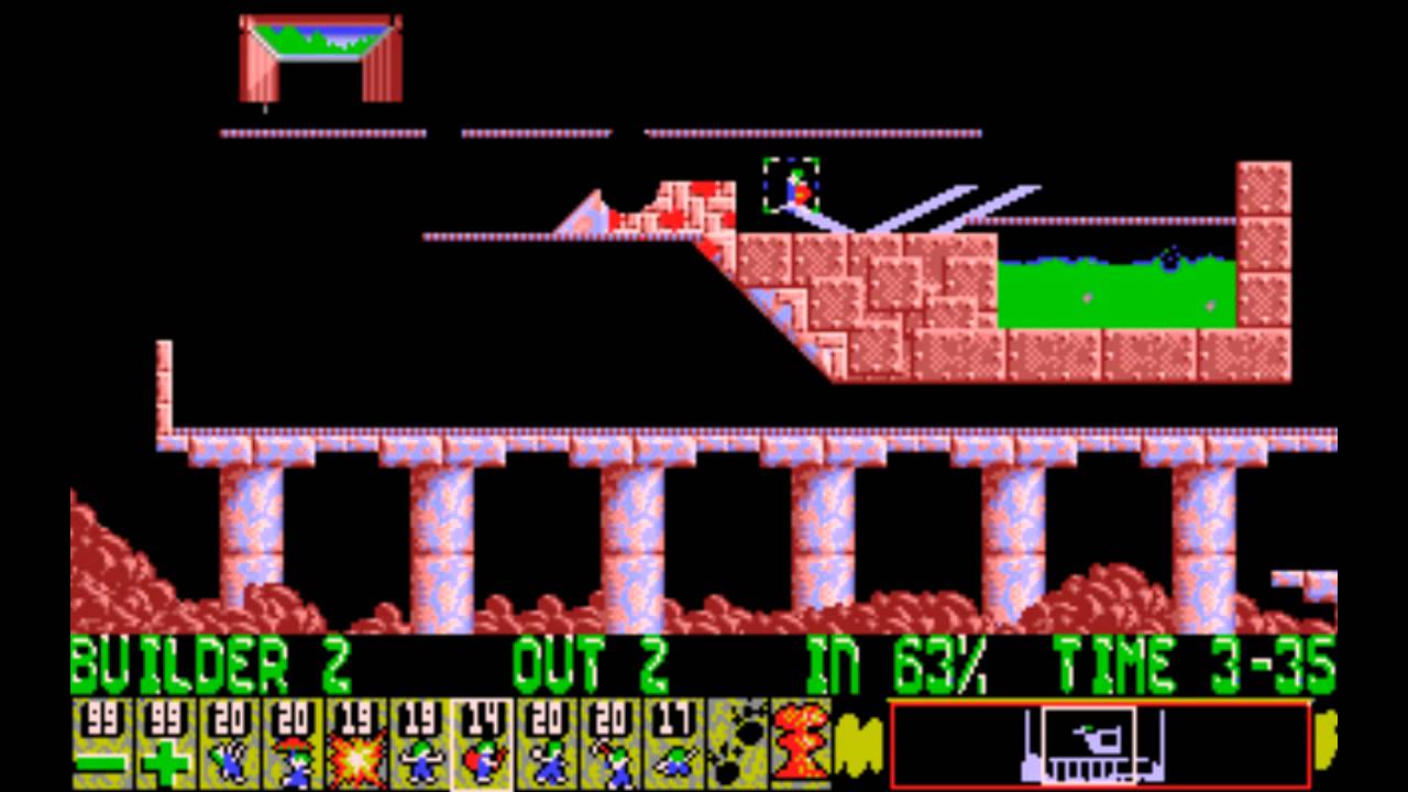 Lemmings [PC] - Level 24: Konbanwa Lemming san