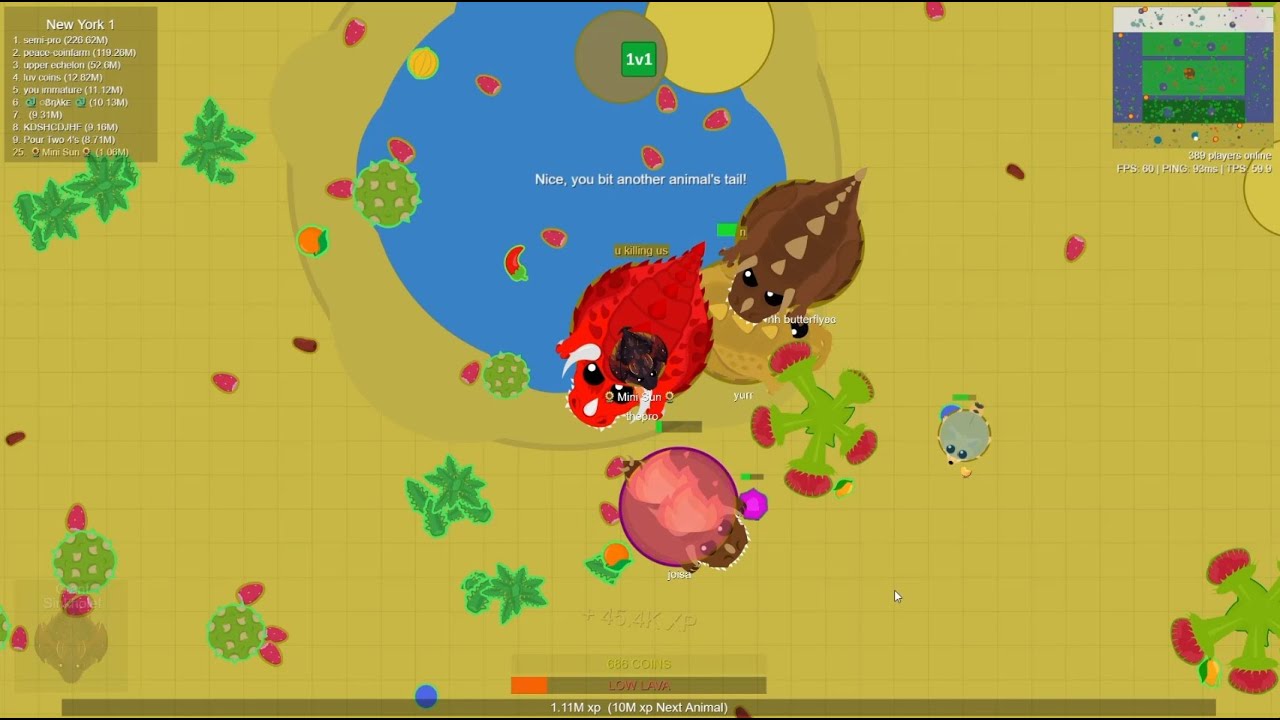 Mini Land adventures: Dinos and KD battles.  Mope.io