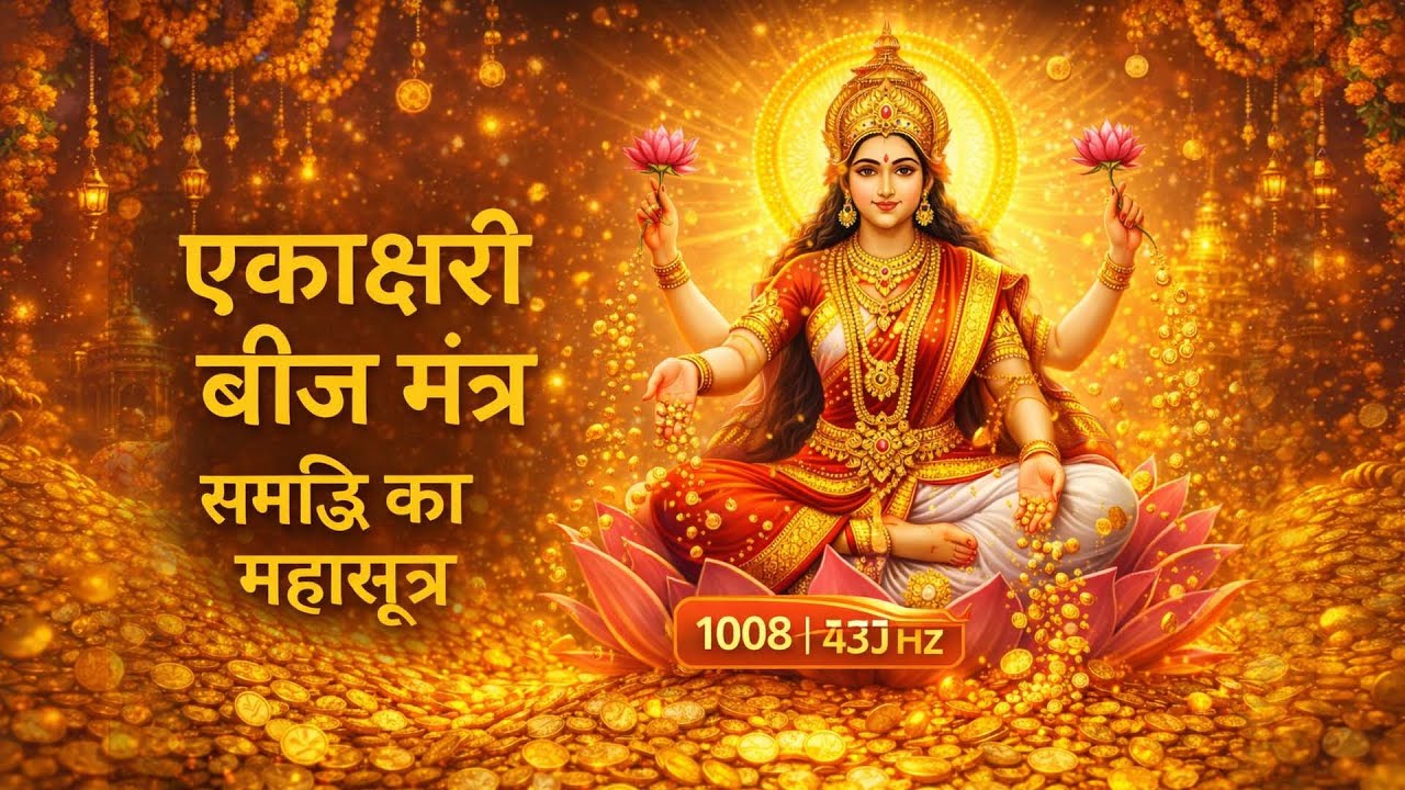 एकाक्षरी बीज मंत्र:, समृद्धि का महासूत्र | ॐ श्रीं नमः | महालक्ष्मी सिद्ध मंत्र 1008 Times 432Hz