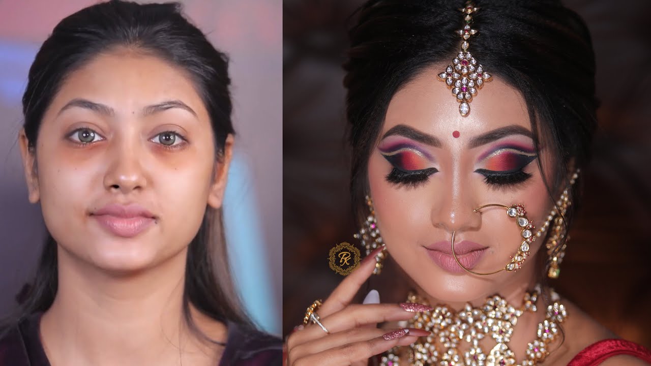 Quick Simple and Easy Bridal Makeup tutorial | Long Lasting Makeup | @pkmakeupstudio