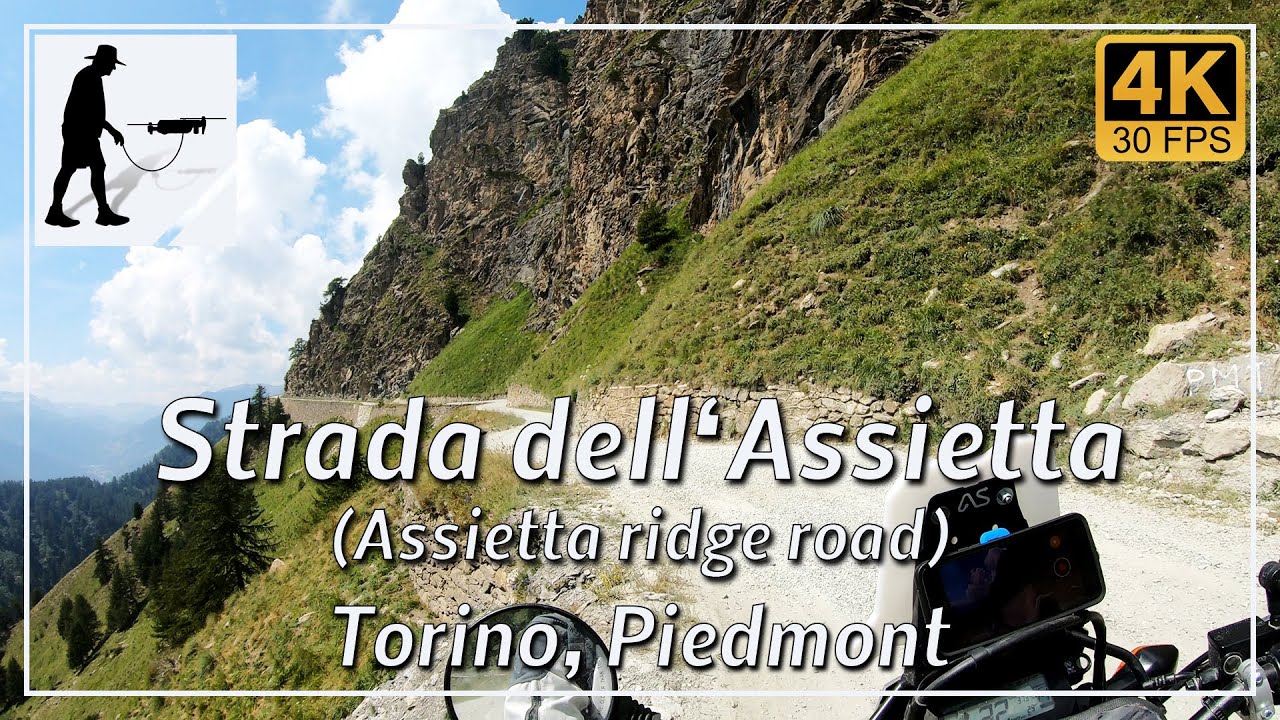 Strada dell'Assietta (Assietta ridge road), Road SP173, Torino, Italy - by motorcycle and drone